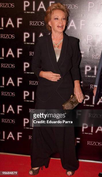 Paloma San Basilio attends Piaf: the musical premiere at Alcala Theatre on April 26, 2010 in Madrid, Spain.