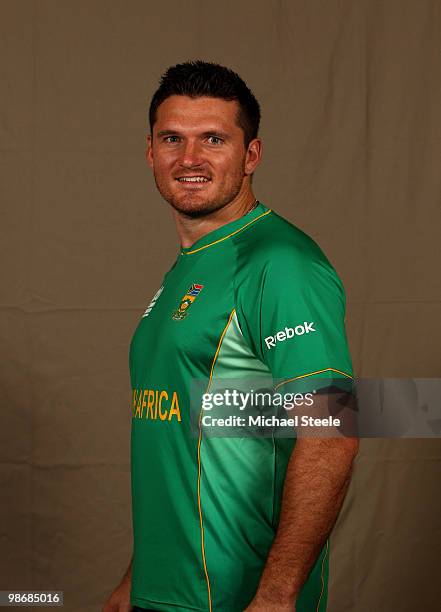 Graeme Smith of South Africa ICC T20 squad poses for a portrait, on April 26, 2010 in Bridgetown, Barbados.