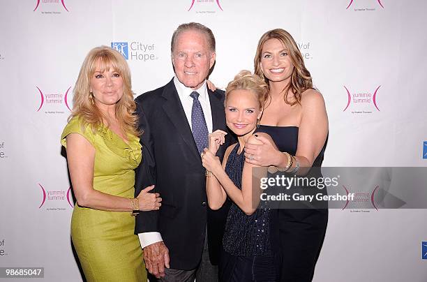 Honoree Kathie Lee Gifford,husband Frank Gifford, and honorees Kristin Chenoweth and Heather Thomson attend the City of Hope-East End Chapter 2010...