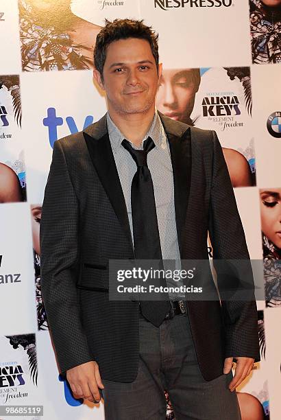 Singer Alejandro Sanz arrives to Alicia Keys concert, at The Royal Theatre on January 18, 2010 in Madrid, Spain.