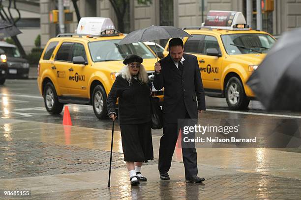 Actress Sylvia Miles attends a memorial to celebrate the life of artist Jeanne-Claude at The Metropolitan Museum of Art on April 26, 2010 in New York...