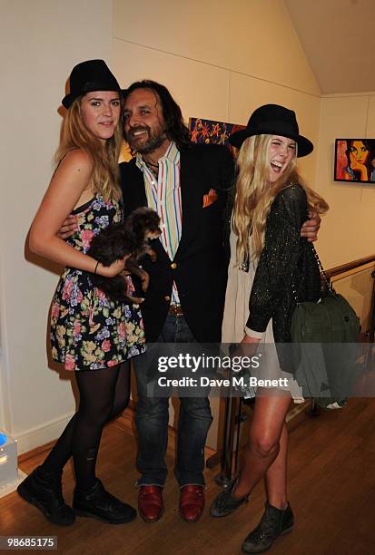 Annabelle Simpson, Gustavo Calle Gracey and Gracie Egan attends the VidEgo private view at Gallery 27 on April 26, 2010 in London, England.