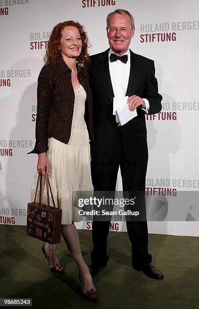 Hans-Olaf Henkel and Bettina von Hannover attend the Roland Berger Award for Human Dignity 2010 at the Konzerthaus am Gendarmenmarkt on April 26,...
