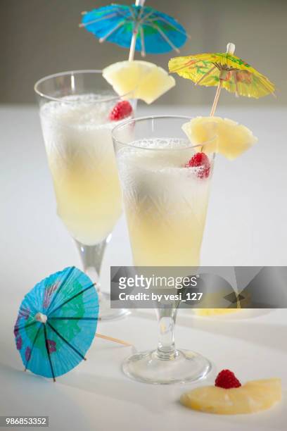 pina colada cocktails - pina stock pictures, royalty-free photos & images