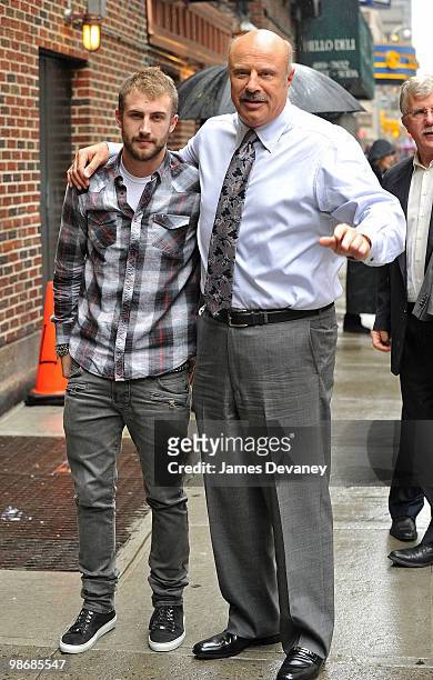 Jordan McGraw and Dr. Phil visit "Late Show With David Letterman" at the Ed Sullivan Theater on April 26, 2010 in New York City.