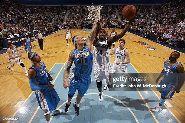 Playoffs: Utah Jazz Paul Millsap in action vs Denver Nuggets. Game 3. Salt Lake City, UT 4/23/2010 CREDIT: John W. McDonough