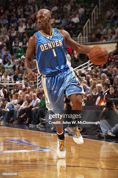 Playoffs: Denver Nuggets Chauncey Billups in action vs Utah Jazz. Game 3. Salt Lake City, UT 4/23/2010 CREDIT: John W. McDonough