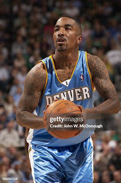 Playoffs: Denver Nuggets J.R. Smith during free throw vs Utah Jazz. Game 3. Salt Lake City, UT 4/23/2010 CREDIT: John W. McDonough