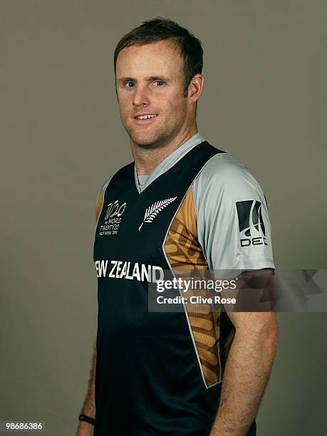 Aaron Redmond of New Zealand poses during a portrait session ahead of the ICC T20 World Cup at the Pegasus Hotel on April 26, 2010 in Georgetown,...