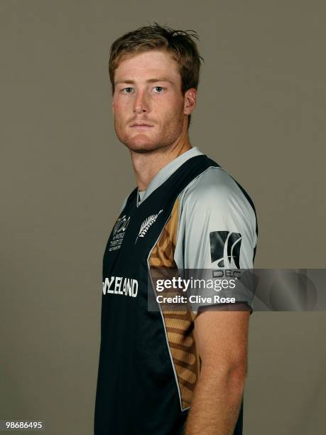 Martin Guptill of New Zealand poses during a portrait session ahead of the ICC T20 World Cup at the Pegasus Hotel on April 26, 2010 in Georgetown,...