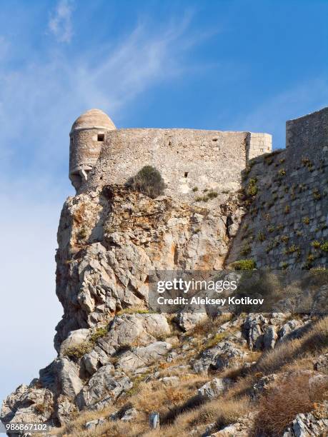 venetian fortress town of rethymnon, crete, greece - rethymnon town stock-fotos und bilder