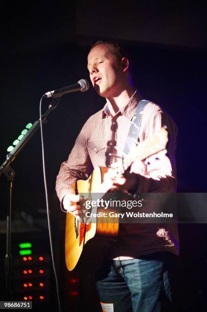 Andrew Oxley performs on stage at The Fusion Bar, Sheffield University on April 26, 2010 in Sheffield, England.