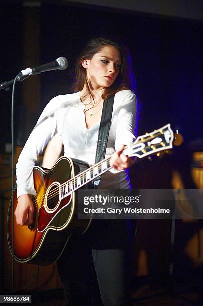 Tiffany Page performs on stage at The Fusion Bar, Sheffield University on April 26, 2010 in Sheffield, England.