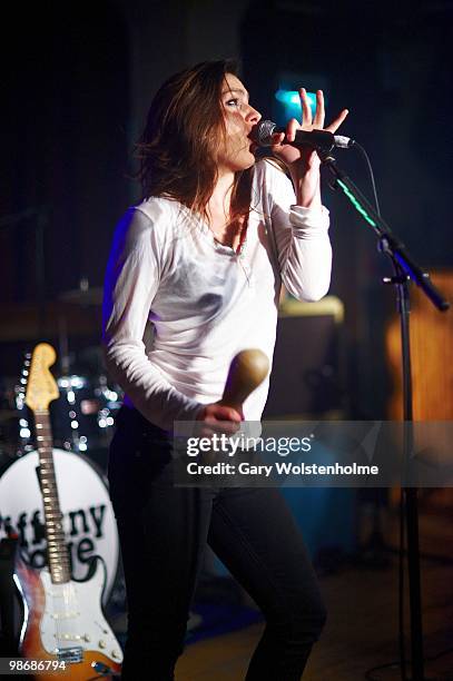 Tiffany Page performs at The Fusion Bar, Sheffield University on April 26, 2010 in Sheffield, England.