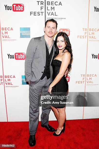 Actor/producer Channing Tatum and actress/producer Jenna Dewan attend the premiere Of "Earth Made Of Glass" during the 2010 Tribeca Film Festival at...