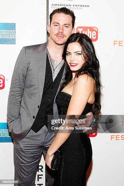 Actor/producer Channing Tatum and actress/producer Jenna Dewan attend the premiere Of "Earth Made Of Glass" during the 2010 Tribeca Film Festival at...