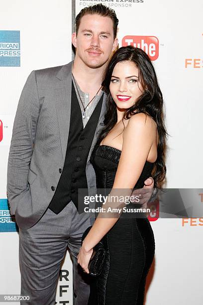 Actor/producer Channing Tatum and actress/producer Jenna Dewan attend the premiere Of "Earth Made Of Glass" during the 2010 Tribeca Film Festival at...