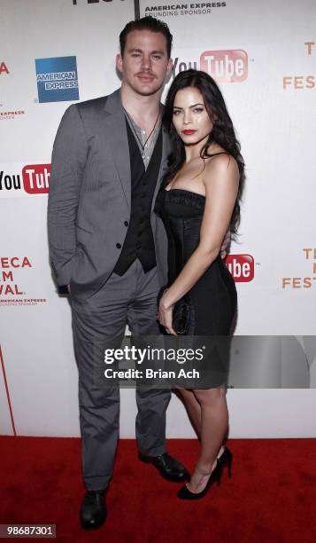 Actor Channing Tatum and actress Jenna Dewan attend the "Earth Made of Glass" premiere during the 9th Annual Tribeca Film Festival at the Tribeca...