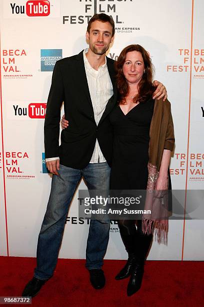 Producer Reid Carolin and director Deborah Scranton attend the premiere Of "Earth Made Of Glass" during the 2010 Tribeca Film Festival at the Tribeca...