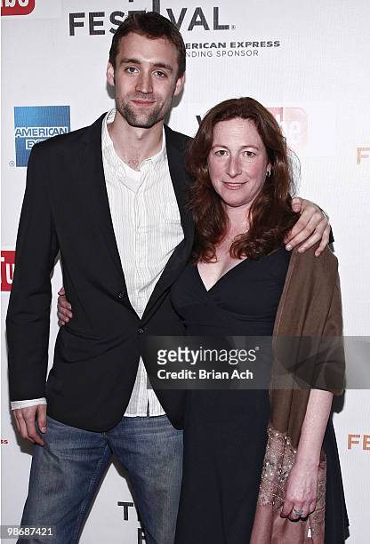 Director Deborah Scranton and producer Reid Carolin attend the "Earth Made of Glass" premiere during the 9th Annual Tribeca Film Festival at the...