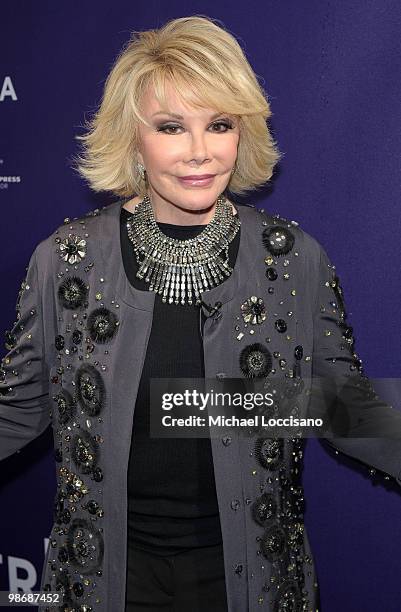 Personality Joan Rivers attends Tribeca Talks: "Joan Rivers A Piece Of Work" during the 2010 Tribeca Film Festival at the School of Visual Arts...