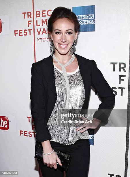 Actress Haley Duff attends the "Earth Made of Glass" premiere during the 9th Annual Tribeca Film Festival at the Tribeca Performing Arts Center on...