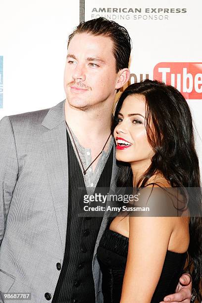 Actor/producer Channing Tatum and actress/producer Jenna Dewan attend the premiere Of "Earth Made Of Glass" during the 2010 Tribeca Film Festival at...