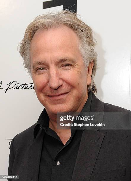 Actor Alan Rickman attends the premiere of "Mother and Child" at the Paris Theatre on April 26, 2010 in New York City.