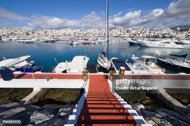 marina in puerto banus - puerto banus stock pictures, royalty-free photos & images