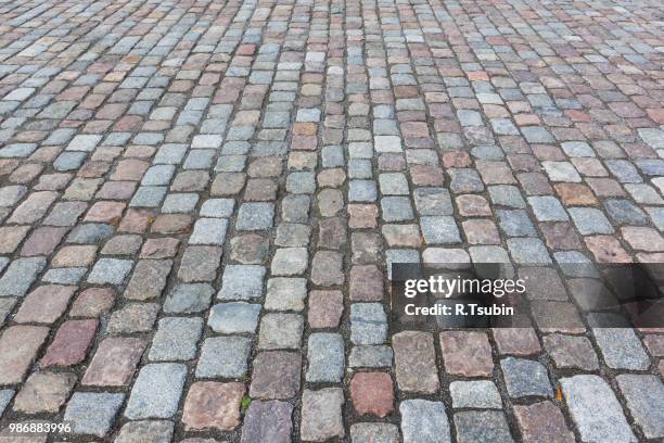 pavement of granite in the town street - cobblestone pattern stock pictures, royalty-free photos & images