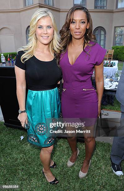 Actress Alison Sweeney and actress Mel B pose during the NBC Universal Summer Press Day "Days Of Our Lives" after party on April 26, 2010 in...