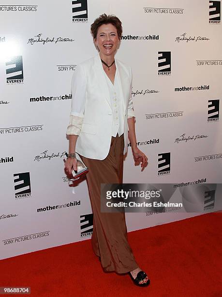 Actress Annette Bening attends the "Mother and Child" premiere at the Paris Theatre on April 26, 2010 in New York City.