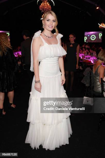 Ladsy Kitty Spencer attends BVLGARI Dinner & Party at Stadio dei Marmi on June 28, 2018 in Rome, Italy.