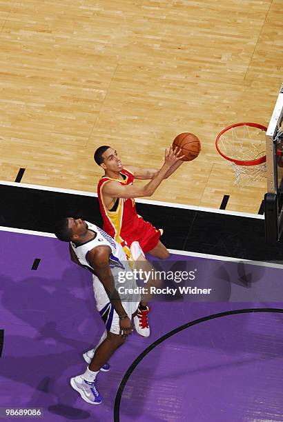 Kevin Martin of the Houston Rockets goes to the basket during the game against the Sacramento Kings at Arco Arena on April 12, 2010 in Sacramento,...