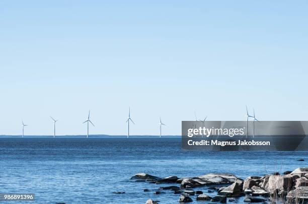 windpark - offshore windpark stock pictures, royalty-free photos & images