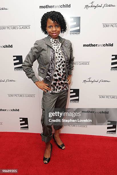 Actress Shareeka Epps attends the premiere of "Mother and Child" at the Paris Theatre on April 26, 2010 in New York City.