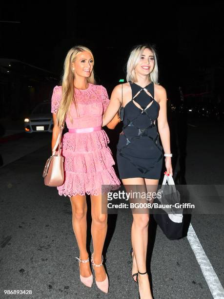 Paris Hilton and Megan Pormer are seen on June 28, 2018 in Los Angeles, California.