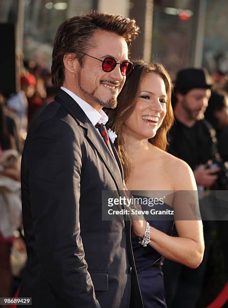 Actor Robert Downey Jr. And Executive Producer Susan Downey arrive at the "Iron Man 2" World Premiere held at the El Capitan Theatre on April 26,...