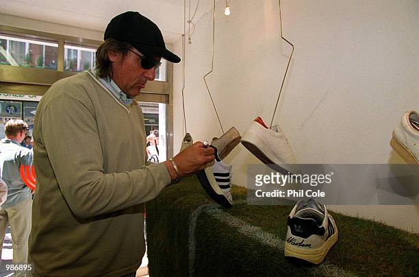 Tennis legend Ilie Nastase opens the Adidas Set exhibition at 2-3 Carnaby Street in London, the exhibition runs from 25th June to 8th July, 11am-7pm...