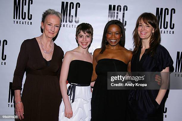 Kathleen Chalfant, Sami Gayle, Quincy Tyler Bernstein and Rosemarie DeWitt attend the opening night of "Family Week" at Lucille Lortel Theatre on...