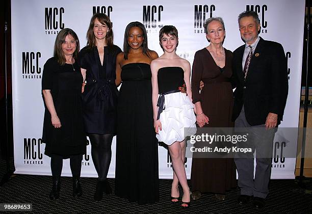 Playwright Beth Henley, Rosemarie DeWitt, Quincy Tyler Bernstein, Sami Gayle, Kathleen Chalfant and director Jonathan Demme attend the opening night...