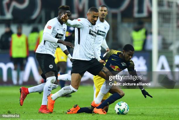 Febuary 2018, Germany, Frankfurt/Main, soccer: Bundesliga, Eintracht Frankfurt vs RB Leipzig, 23 play day, in the Commerzbank Arena. Frankfurt's...