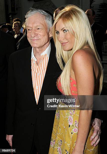 Hugh Hefner and Crystal Harris arrive at the world premiere of Paramount Pictures and Marvel Entertainment's "Iron Man 2� held at El Capitan Theatre...