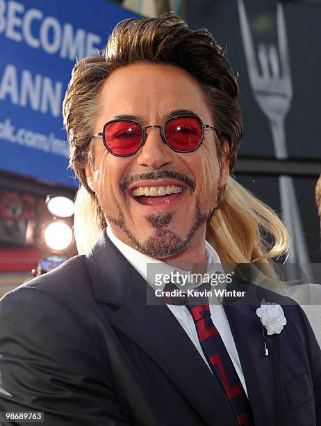 Actor Robert Downey Jr. Arrives at the world premiere of Paramount Pictures and Marvel Entertainment's "Iron Man 2� held at El Capitan Theatre on...