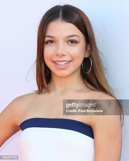 Actress Kaylee Quinn attends the Gen-Z Studio Brat's premiere of "Chicken Girls" at The Ahrya Fine Arts Theater on June 28, 2018 in Beverly Hills,...