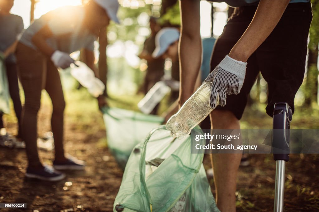 Volunteers cleaning park