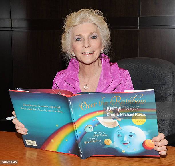 Singer Judy Collins signs copies of her new book "Over The Rainbow" at Barnes & Noble bookstore at The Grove on April 26, 2010 in Los Angeles,...