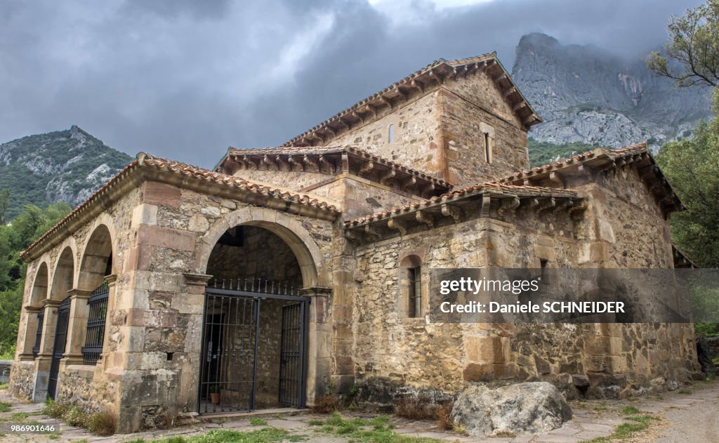 Spain, Cantabria, Sierra de Pena Sagra, Santa-Maria-de-Lebena church