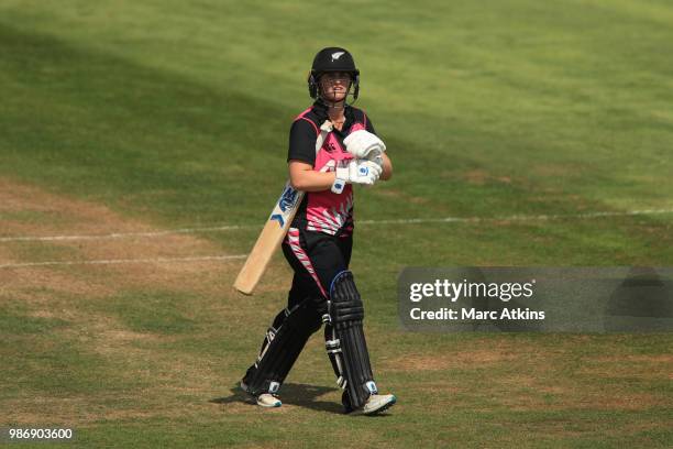 Katey Martin of New Zealand during the South Africa Women vs New Zealand Women International T20 Tri-Series at The Brightside Ground on June 28, 2018...