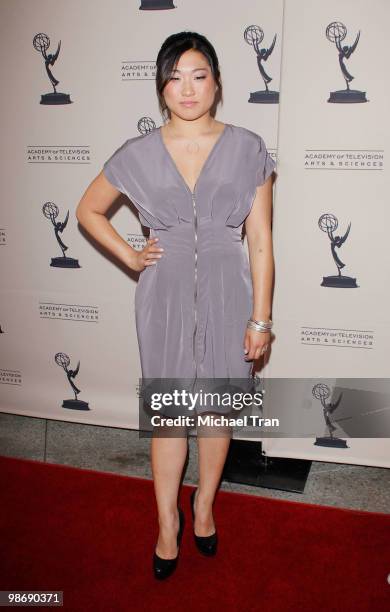 Jenna Ushkowitz arrives to the Academy Of Television Arts & Sciences' an evening with "GLEE" held at Leonard H. Goldenson Theatre on April 26, 2010...